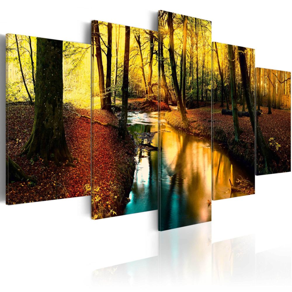 Artgeist - Tableau - Autumn silence: forest 100x50 - Tableaux, peintures