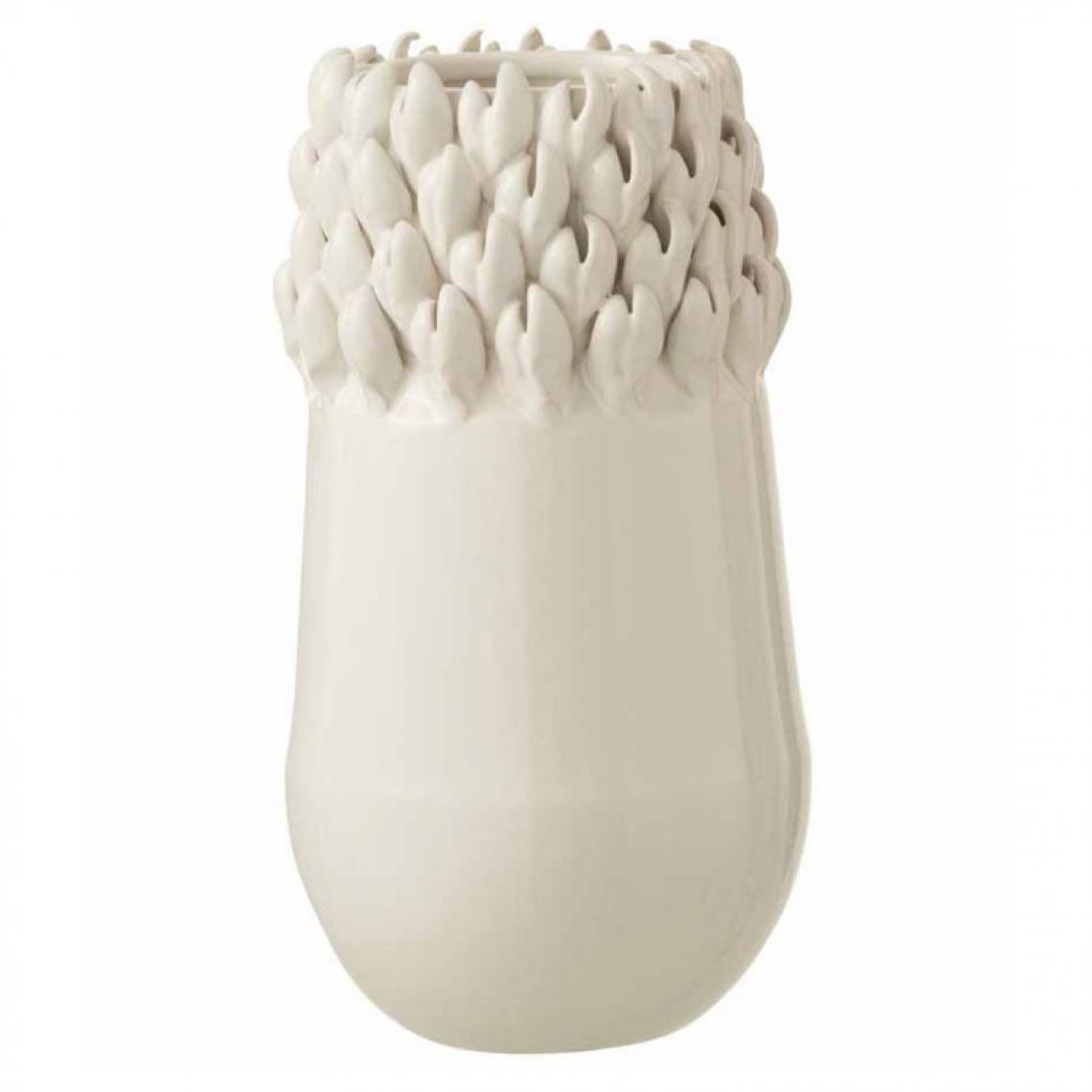 Paris Prix - Vase Déco en Céramique Ibiza 27cm Blanc - Vases