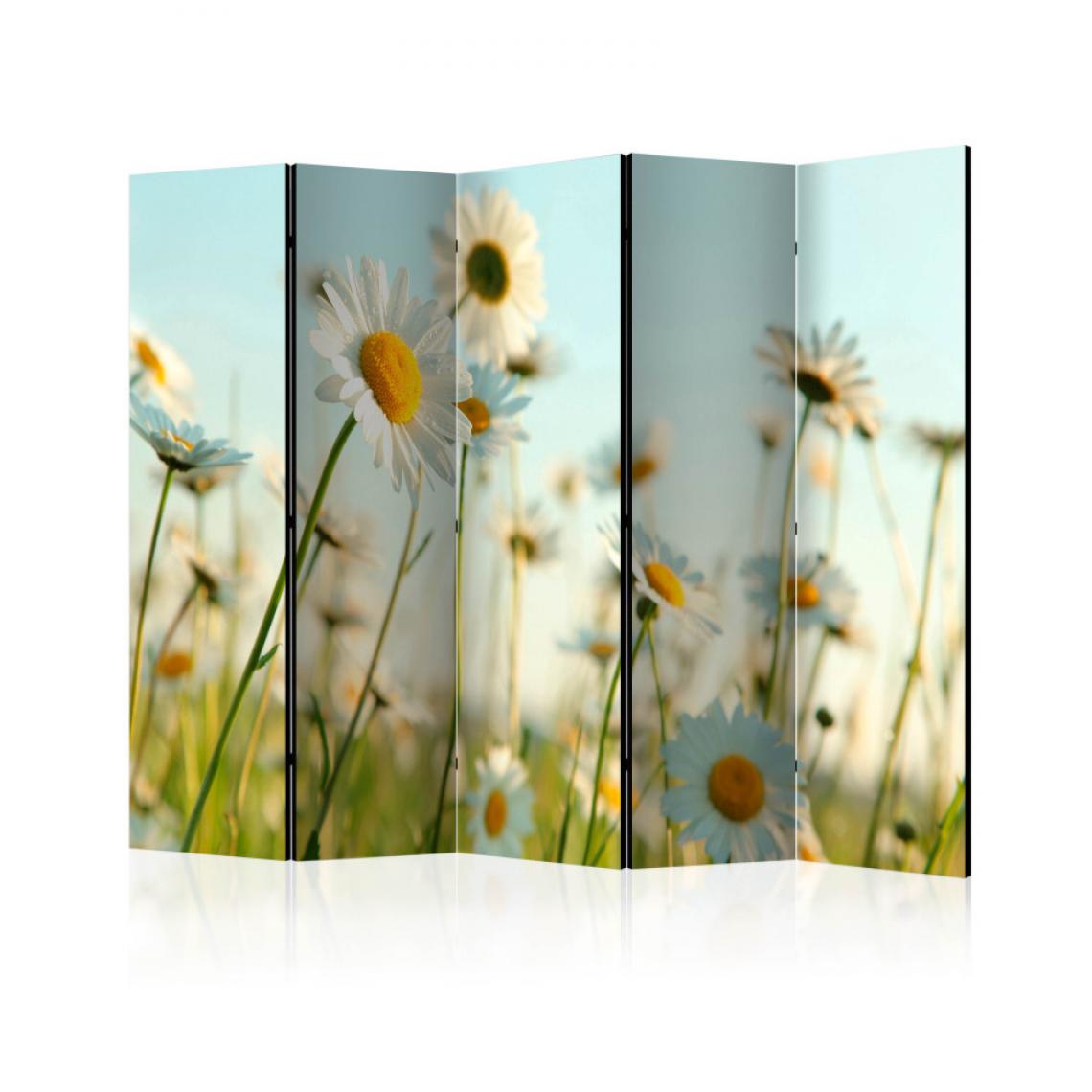 Artgeist - Paravent 5 volets - Daisies - spring meadow II [Room Dividers] 225x172 - Paravents