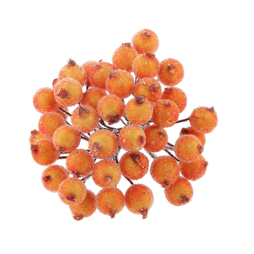 marque generique - 200x Mini-givré Artificiel Fruits Baies Fleur Mariage Décoration De Noël Orange - Plantes et fleurs artificielles