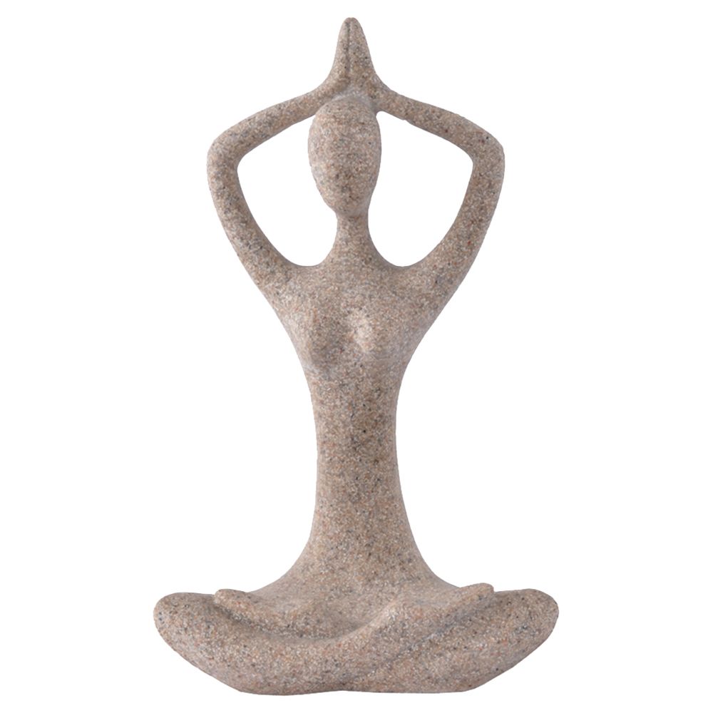 marque generique - La Teinte Grès Dancer Sculpture Statue Carve Figurine Décor Assis - Objets déco