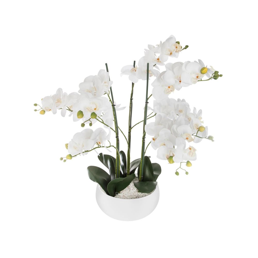 Atmosphera, Createur D'Interieur - Orchidée en pot H. 65 cm blanc - Atmosphera - Plantes et fleurs artificielles