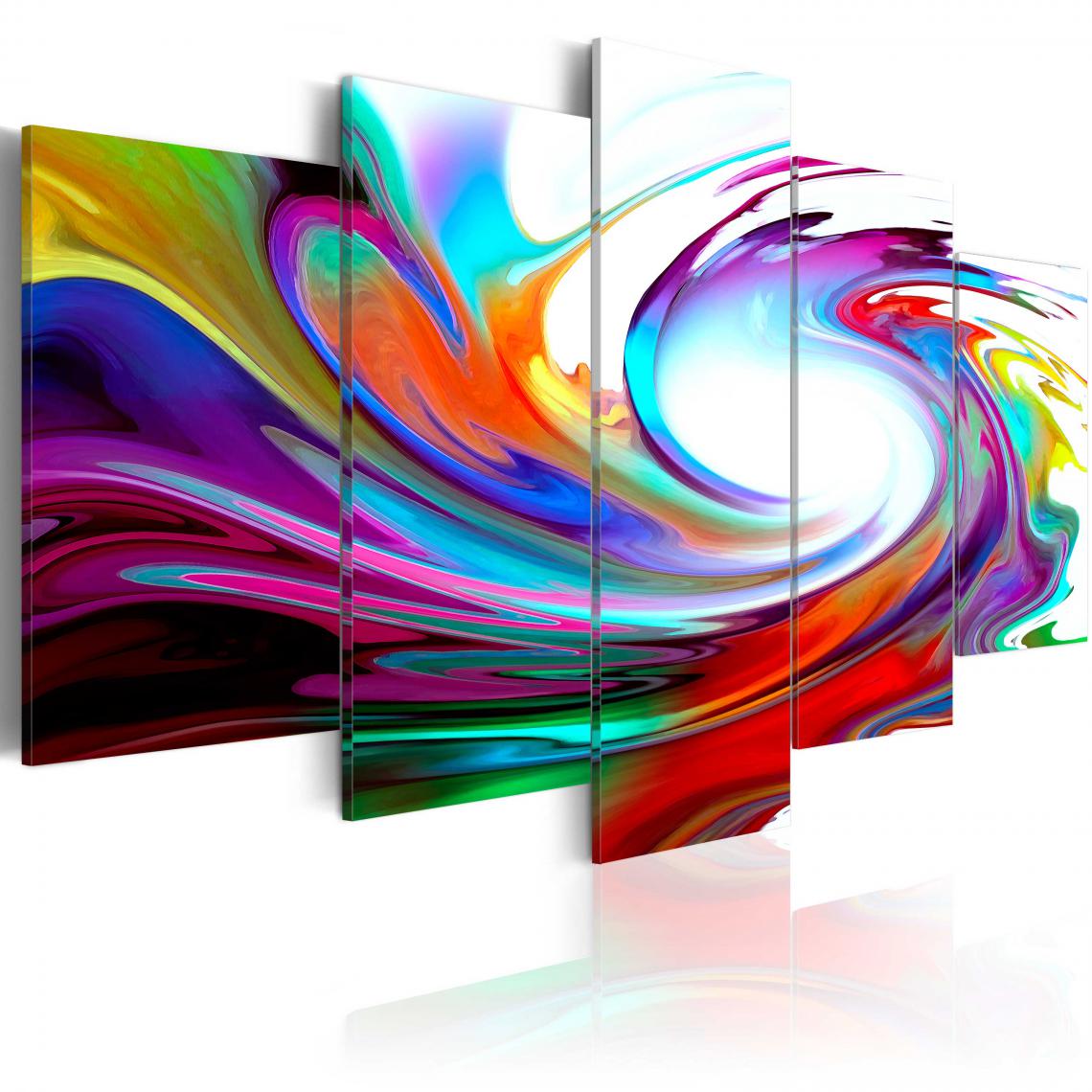 Decoshop26 - Tableau toile de décoration motif Rainbow swirl 200x100cm DEC110828 - Tableaux, peintures