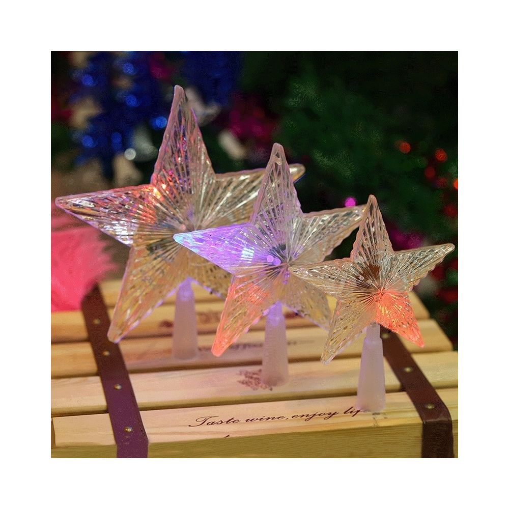 Wewoo - Ornements de noël Décoration d'arbre de de lumière de 3 étoiles de PCS Pentagram LED, taille: 24 * 22 * 5.5cm - Décorations de Noël