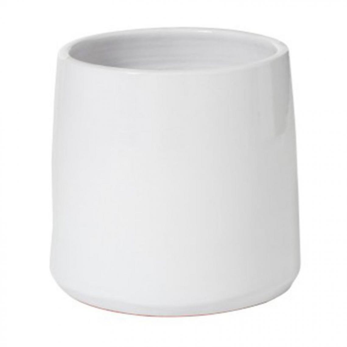 Paris Prix - Cache Pot en Céramique Tolga 24cm Blanc - Pots, cache-pots