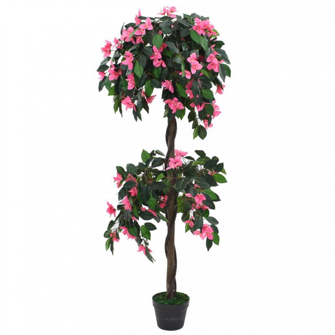 Decoshop26 - Plante artificielle de rhododendron avec pot 155cm vert et rose DEC021947 - Plantes et fleurs artificielles