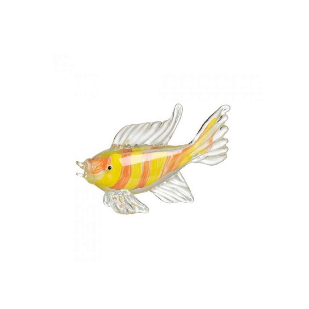 J-Line - Presse-papier poisson grand verre jaune/orange - Statues