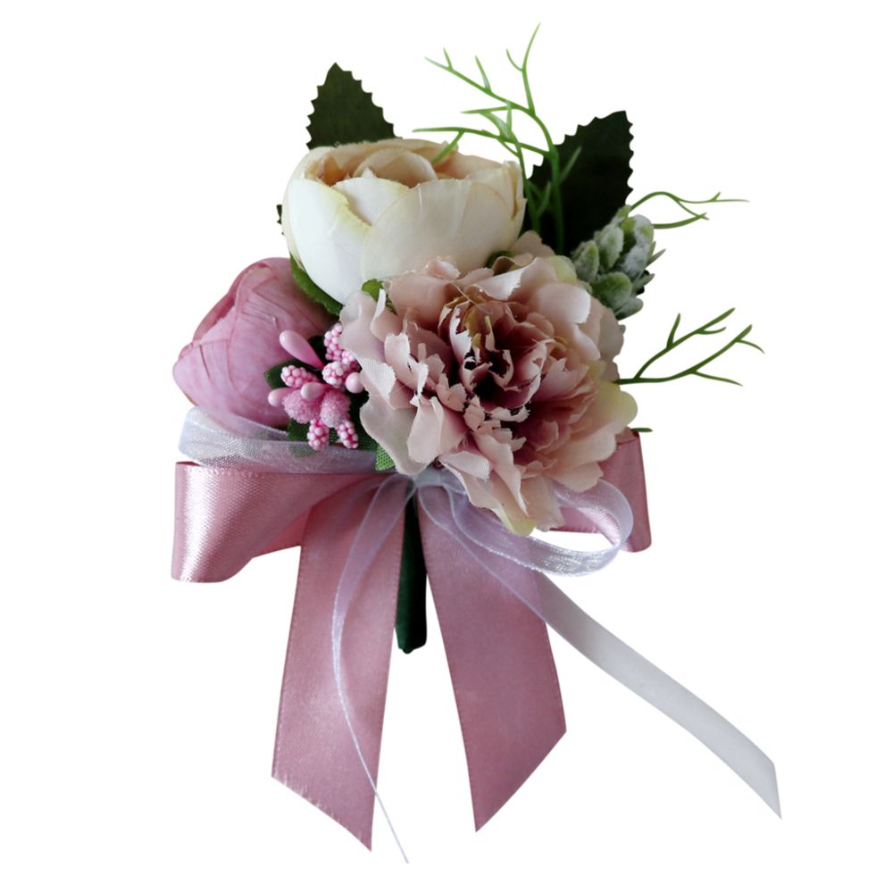 marque generique - mariage thé rose oeillet fleur de soie fleur à la boutonnière corsage poussiéreux rose - Plantes et fleurs artificielles