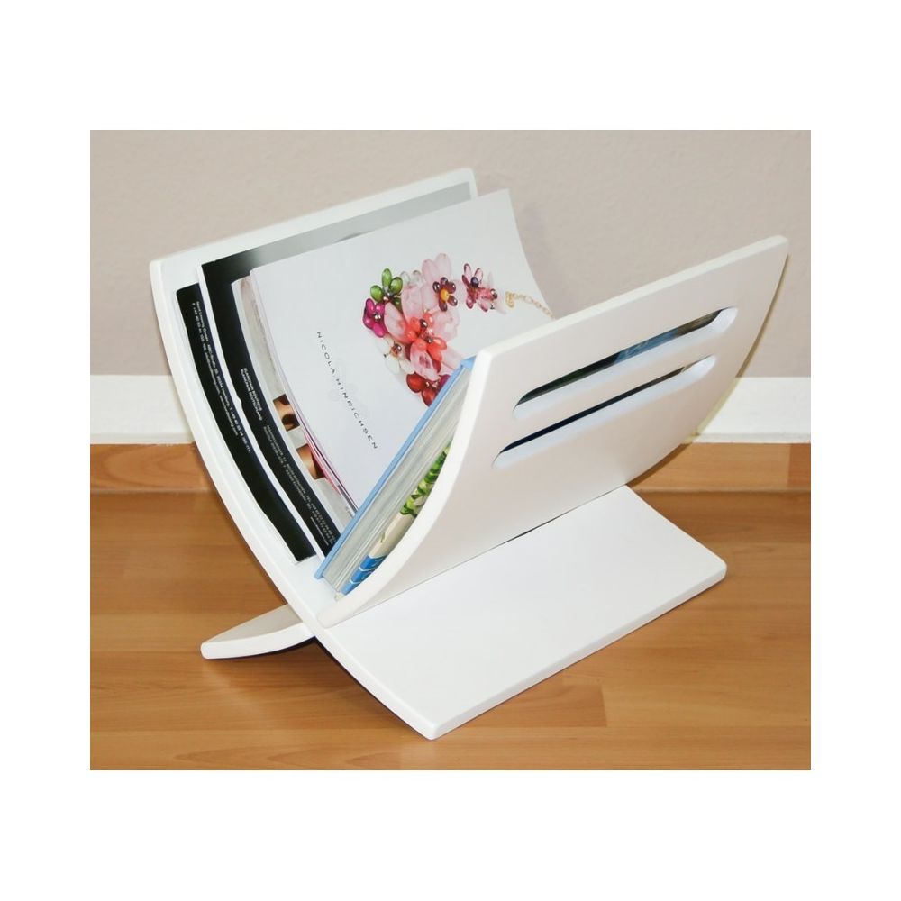 Decoshop26 - Porte revue en bois rangement magazines blanc 30x29x36 cm DIV06001 - Porte-revues