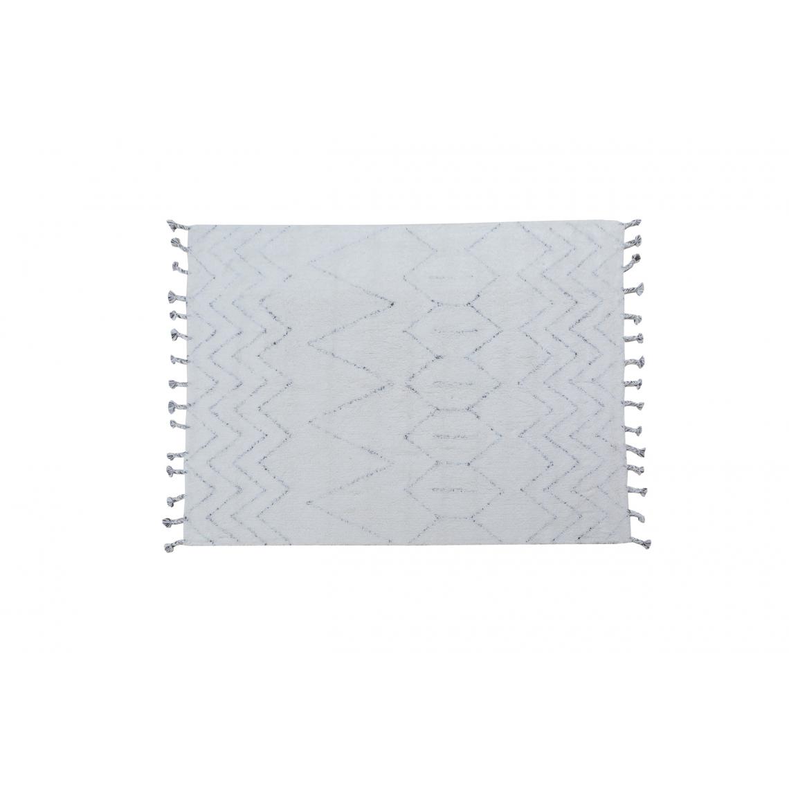 Alter - Tapis Californie moderne, style kilim, 100% coton, ivoire, 200x140cm - Tapis