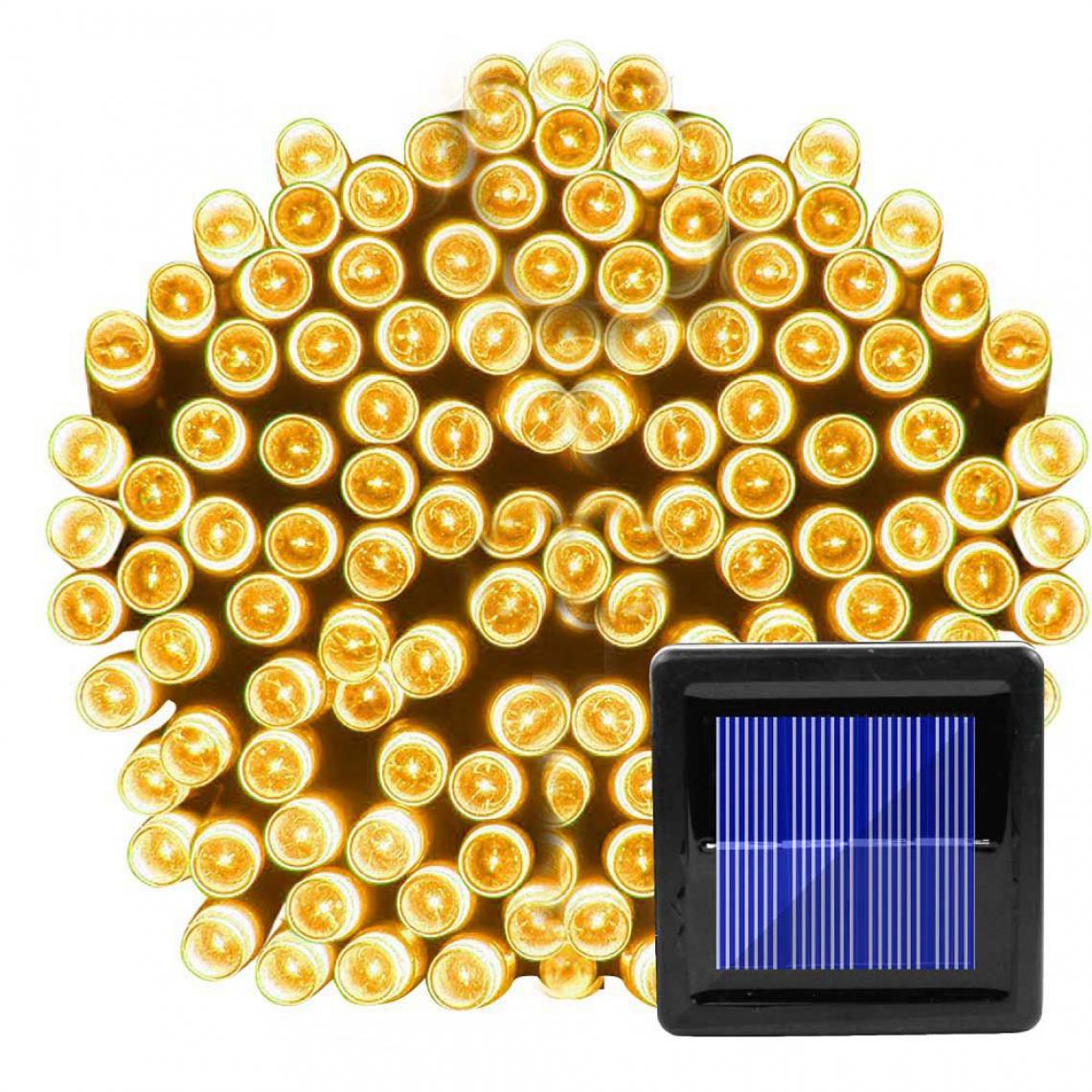 Generic - LED Guirlande Lumineuse   , Électrosolaire et Étanche avec  50   Lampes  pour l’Espace Extérieur  7 m - Jaune  - Décorations de Noël