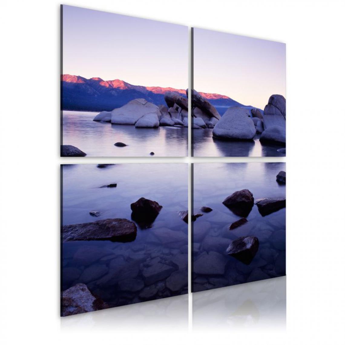 Artgeist - Tableau - Rivage rocheux de lac alpin .Taille : 90x90 - Tableaux, peintures