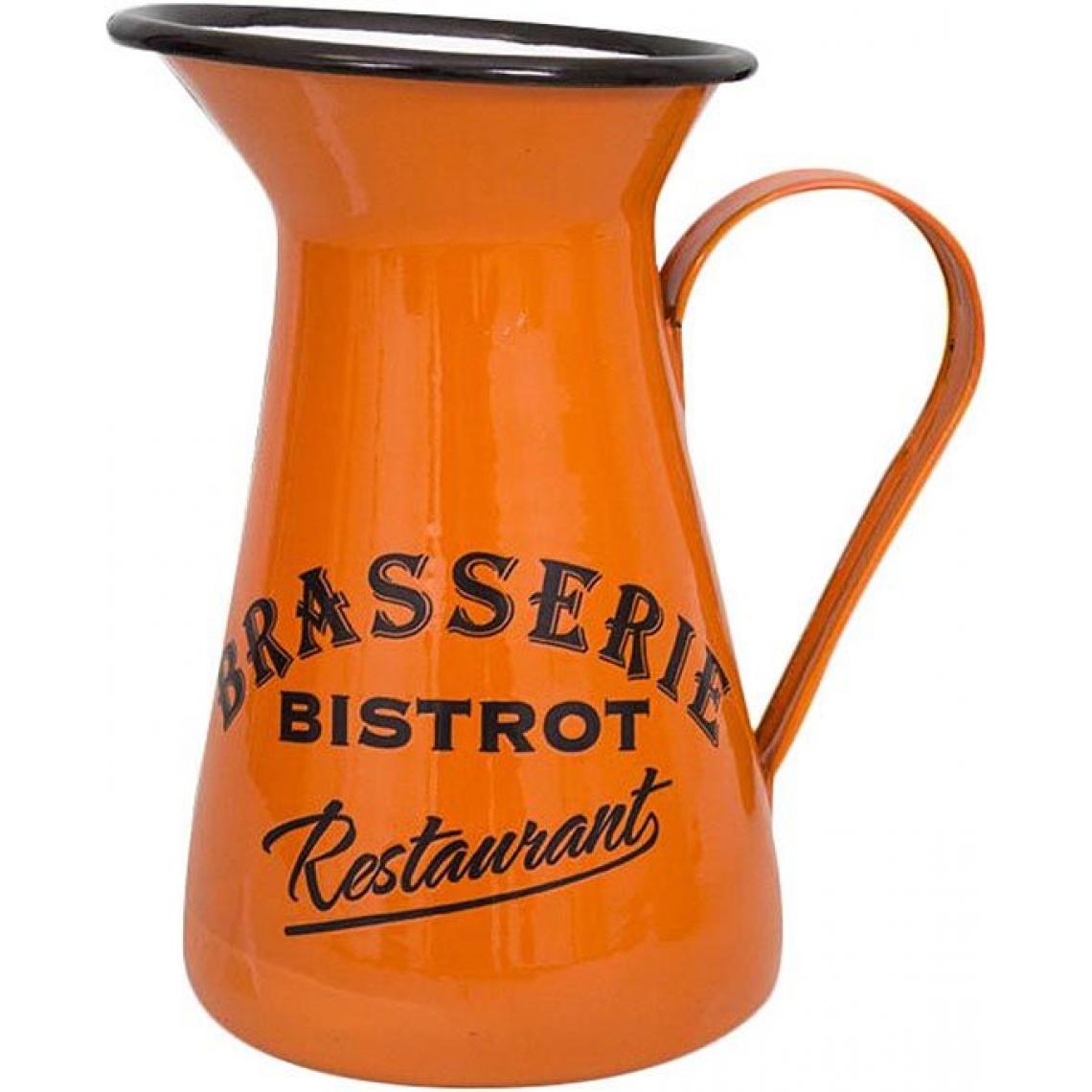 Antic Line Creations - Broc en métal coloré Brasserie-Bistrot orange - Objets déco