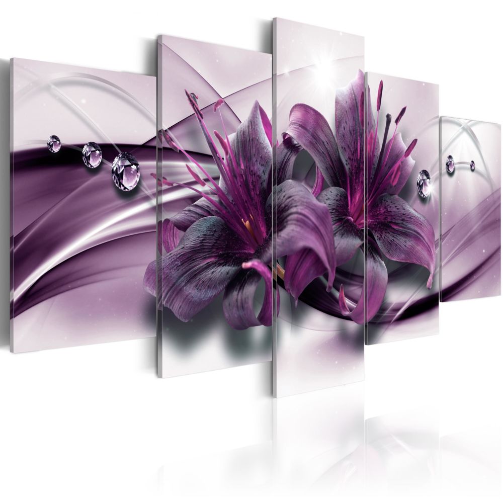 Bimago - Tableau - Violet Lily - Décoration, image, art | Fleurs | Lys | - Tableaux, peintures