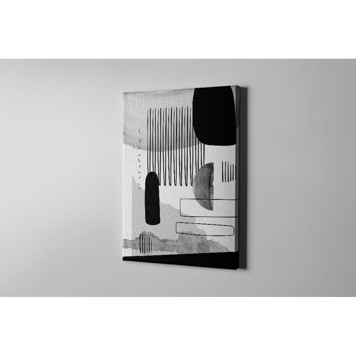 Homemania - HOMEMANIA Tableau sur toile Formes - Blanc, noir, gris - 100 x 3 x 150 cm - Tableaux, peintures