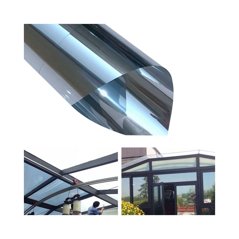 Wewoo - Autocollant de film de fenêtre en verre de décoration d'intimité unidirectionnelle UV, largeur: 70cm argent - Objets déco