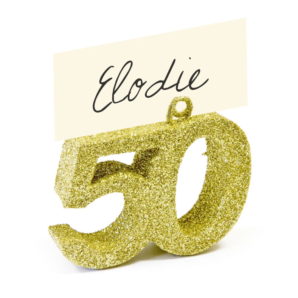 Visiodirect - Marque-place anniversaire ""50"" - Or - Objets déco