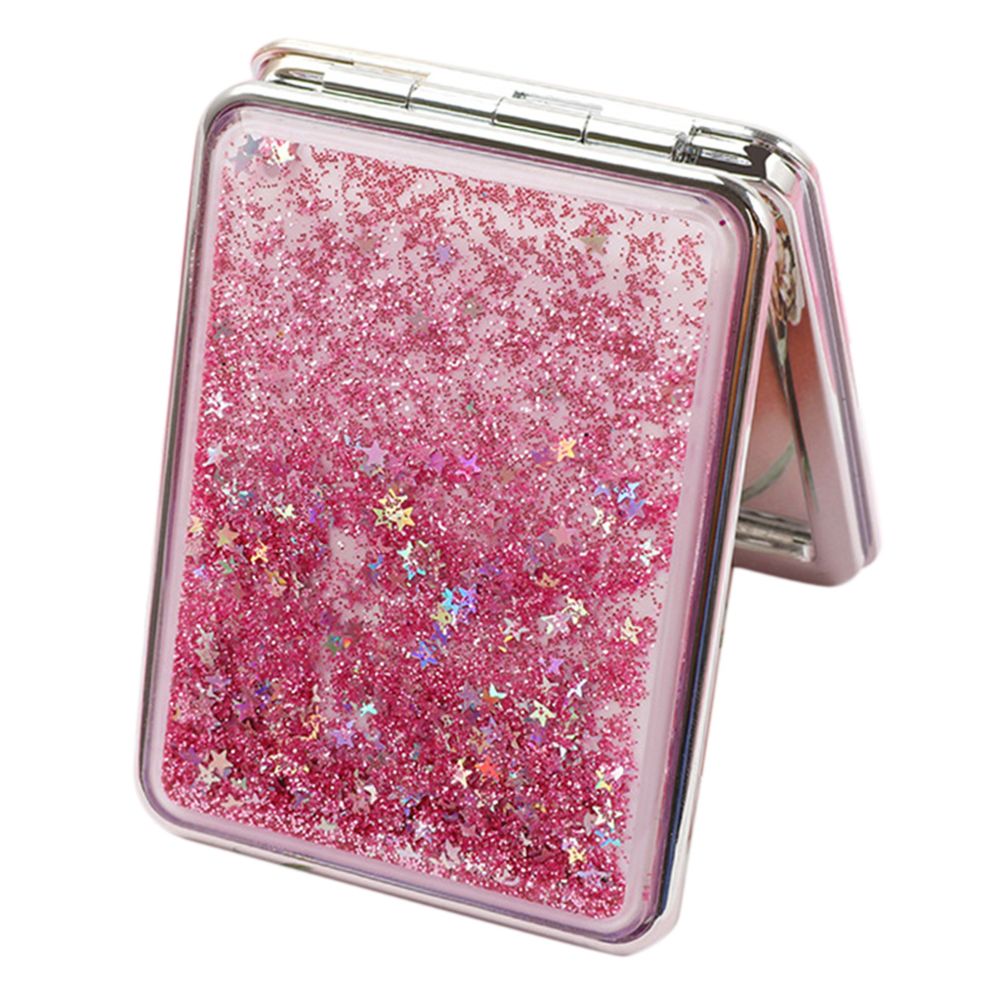 marque generique - voyage compact miroir de maquillage double face miroir grossissant portable rose-carré - Miroirs