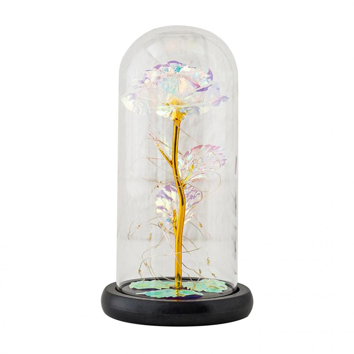 marque generique - Enchanted Rose Light Fleur Artificielle Saint Valentin Violet + Lumière Chaude - Plantes et fleurs artificielles