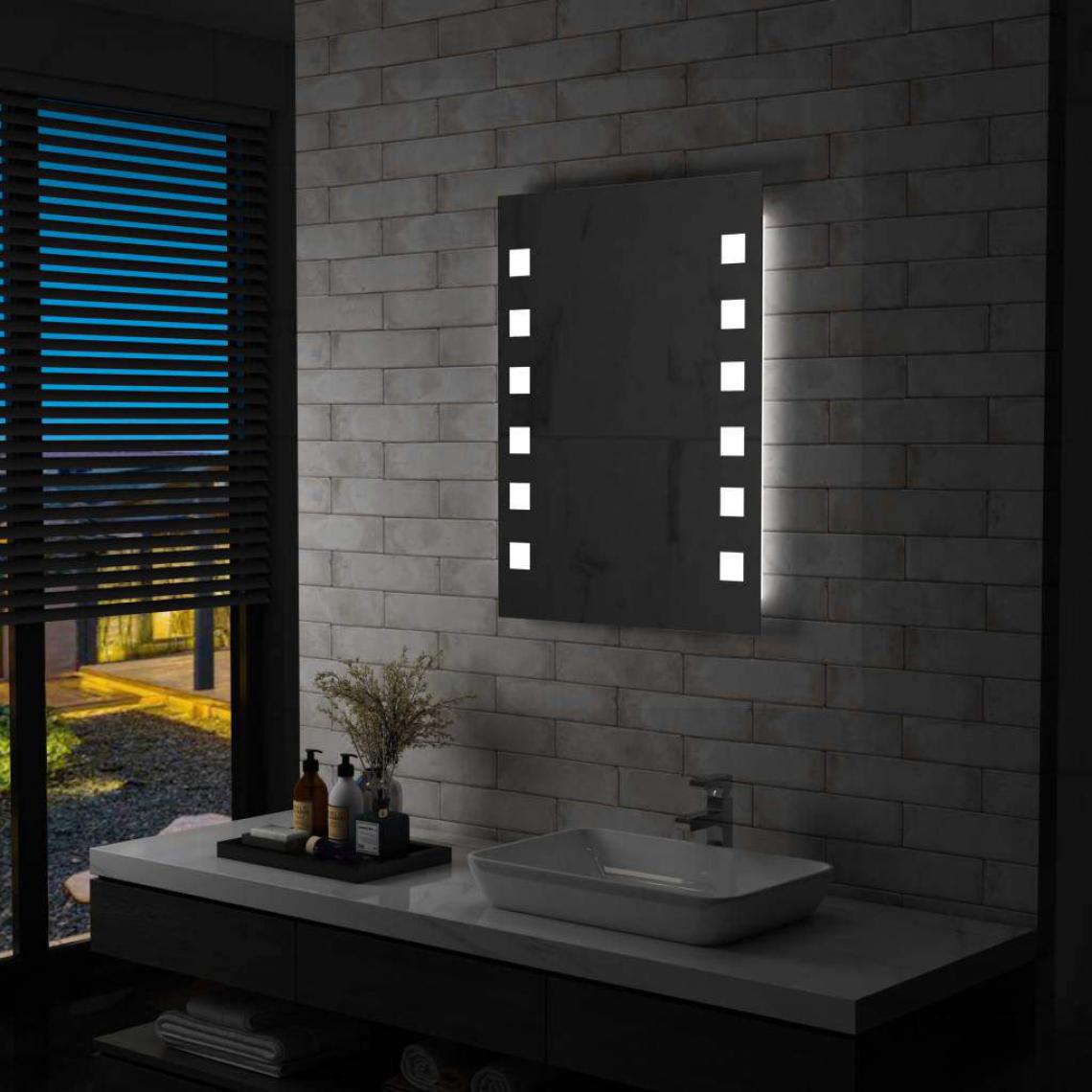 Decoshop26 - Miroir mural à LED pour salle de bains 60 x 80 cm DEC022581 - Miroirs