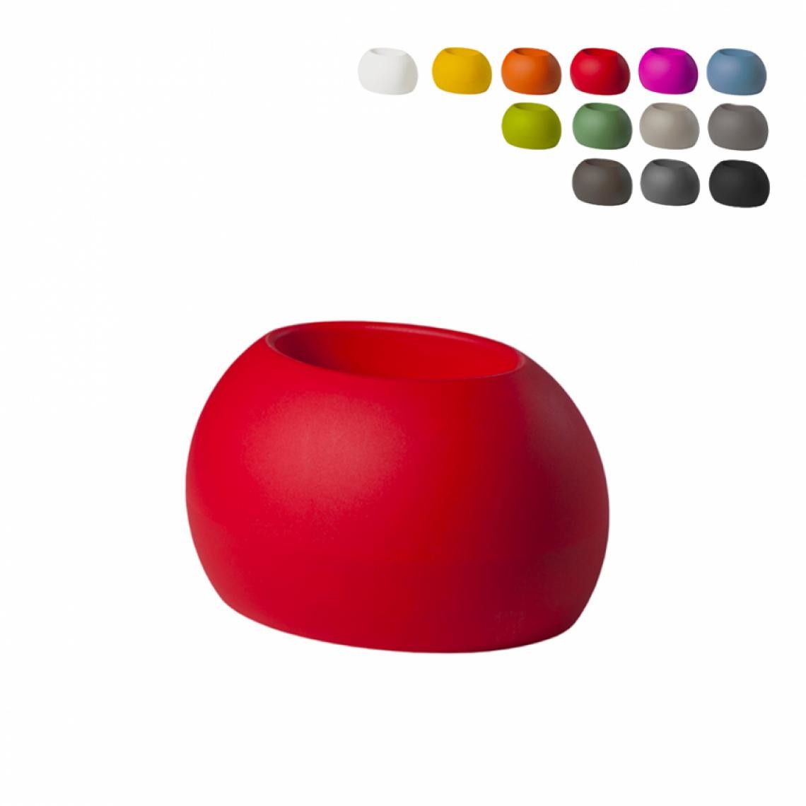 Slide - Vase et pot de fleurs ovale design moderne et tendance Slide Blos Pot, Couleur: Rouge - Vases