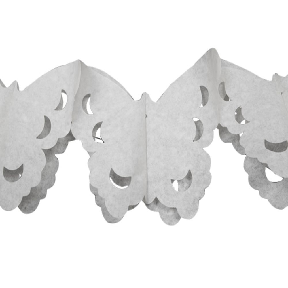 Visiodirect - Lot de 6 Guirlandes papier papillons coloris Blanc - 4 m - Objets déco