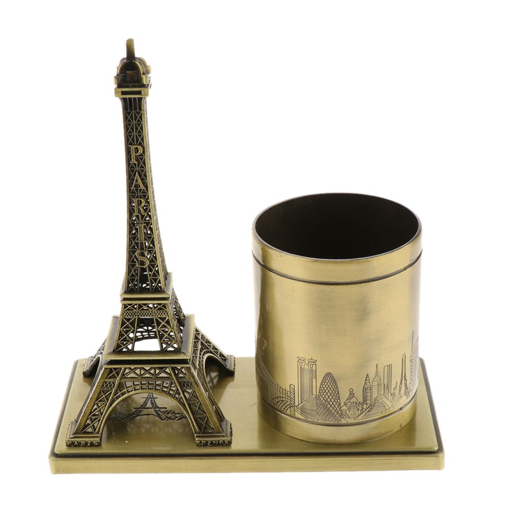 marque generique - Tour Eiffel Porte-stylo Crayon Conteneur Crayon Porte-pinceau Organisateur Bronze - Objets déco