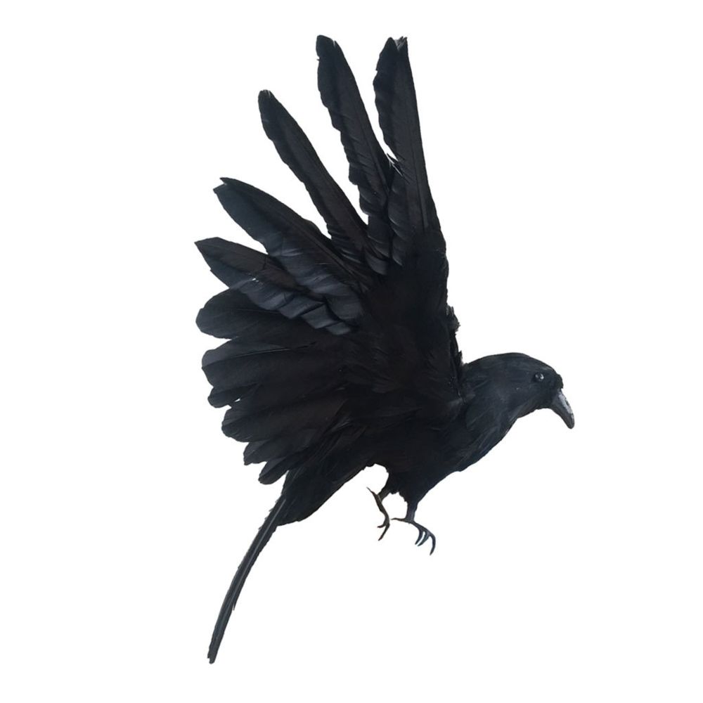 marque generique - oiseaux forestiers réalistes artificiels pour la maison jardin décoration corbeau - Objets déco