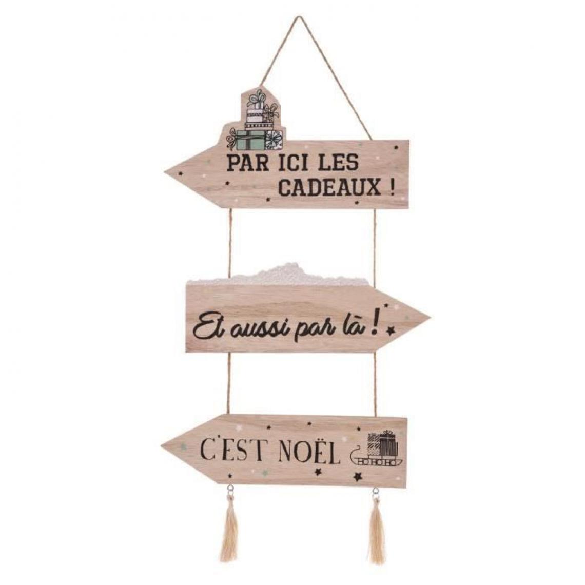 Cstore - Pancarte bois Cadeaux - 50 cm - Décorations de Noël
