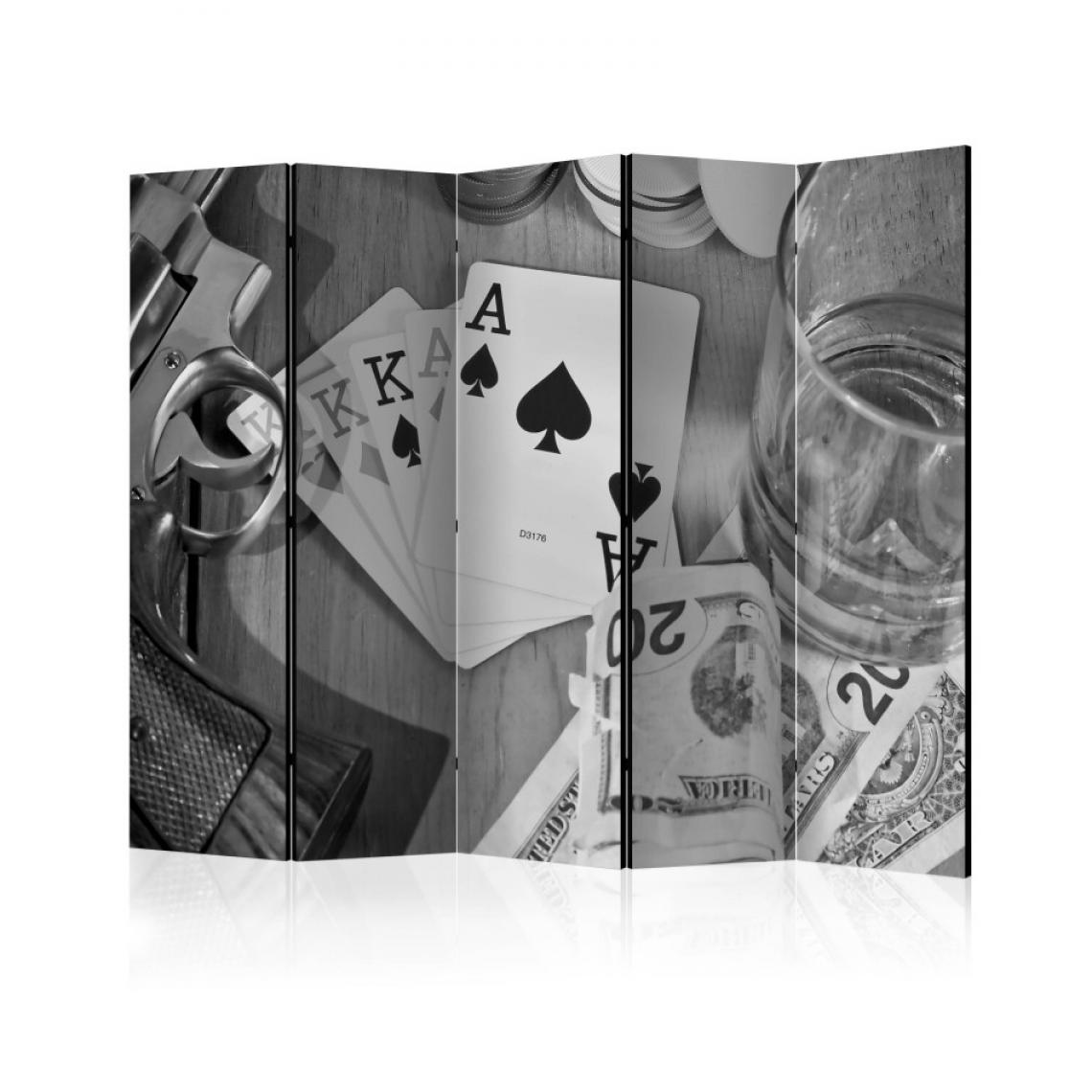 Artgeist - Paravent 5 volets - Cards: black and white II [Room Dividers] 225x172 - Paravents