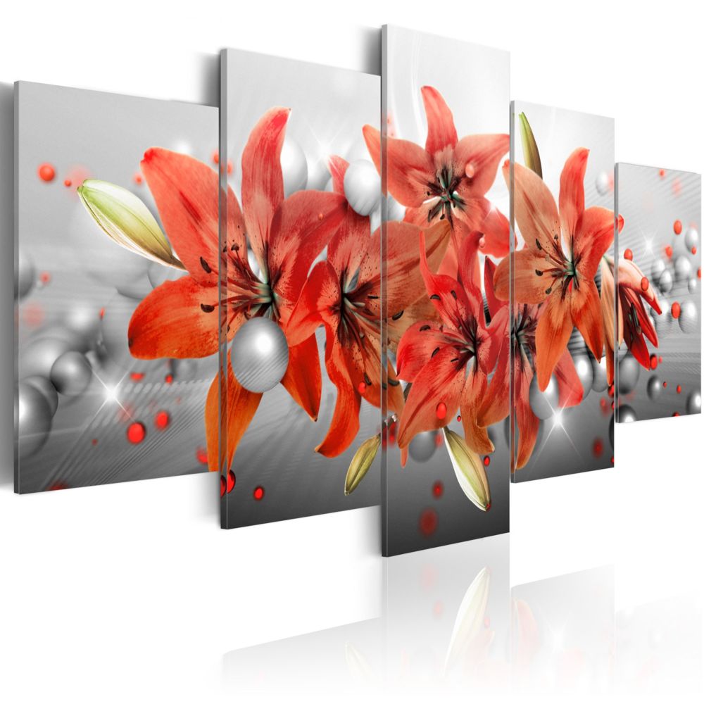 Bimago - Tableau - Flowery Battle - Décoration, image, art | Fleurs | Lys | - Tableaux, peintures