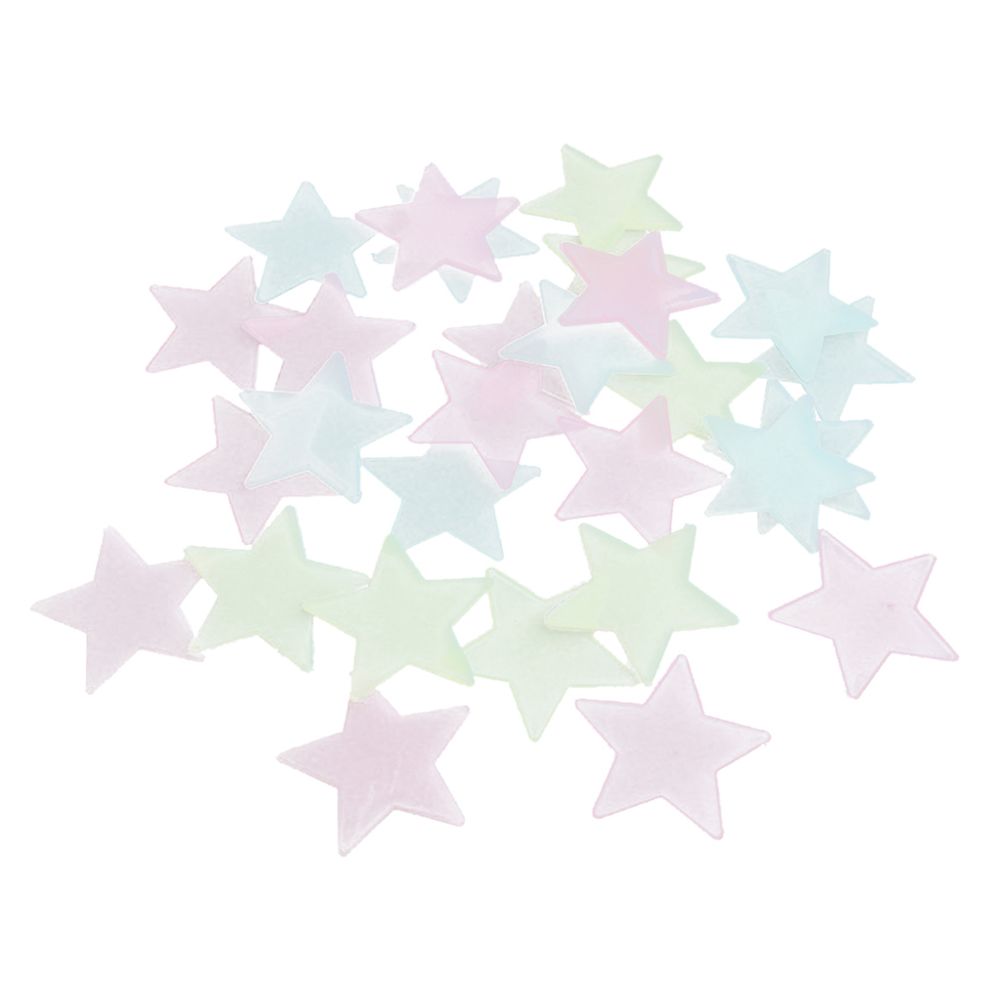 marque generique - 100x Stickers Muraux Stars éclat Lumineux Dans Le 3.8cm Multiples En Plastique Noir - Objets déco