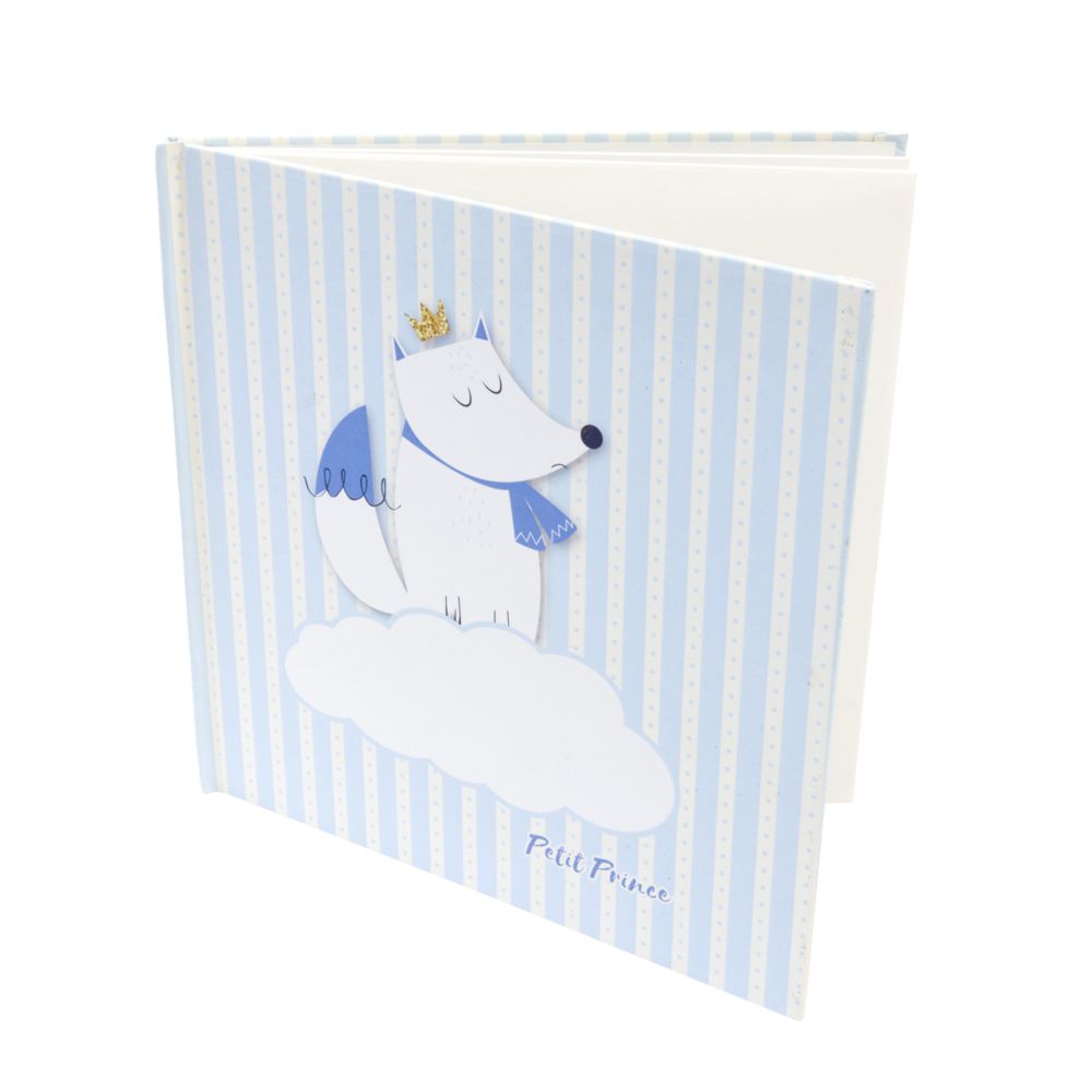 Visiodirect - Livre d'or baby shower en blanc et bleu 40 pages - 20 x 20 cm - Objets déco