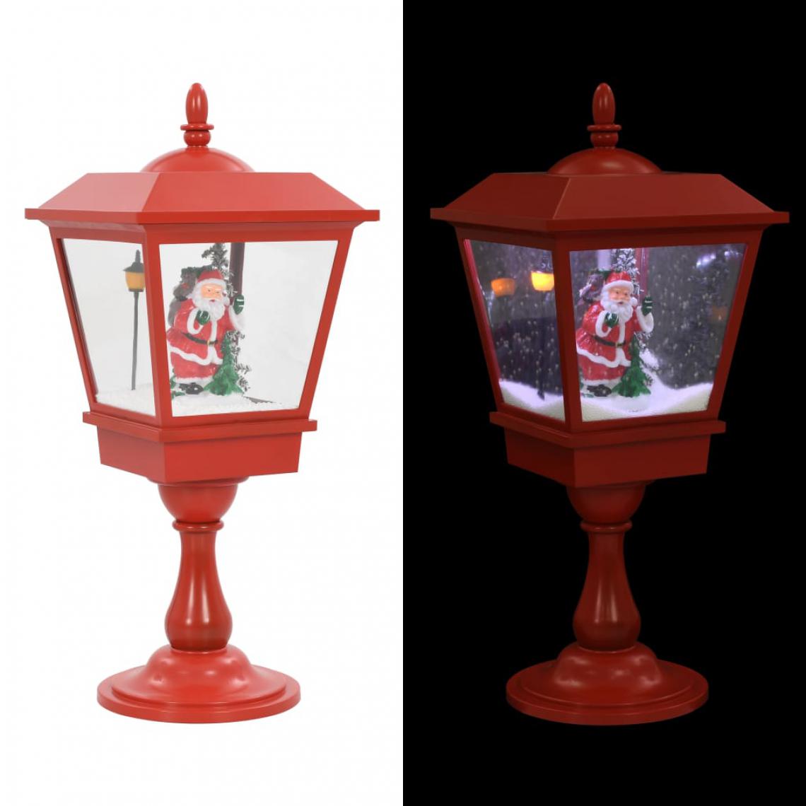 Wottes - Lampe de piédestal de Noël avec Père Noël 64 cm LED - Décorations de Noël
