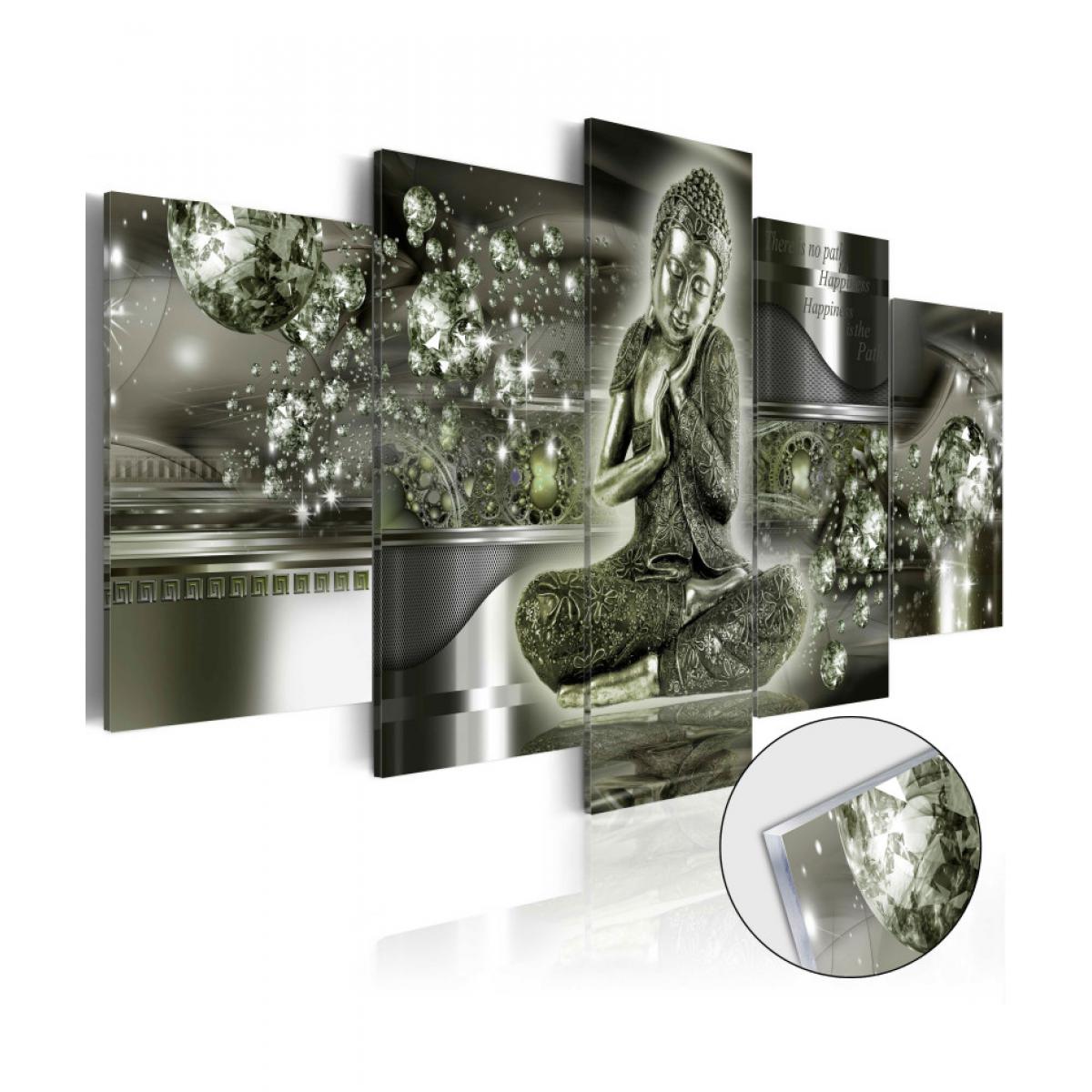 Artgeist - Tableau sur verre acrylique - Emerald Buddha [Glass] 100x50 - Tableaux, peintures