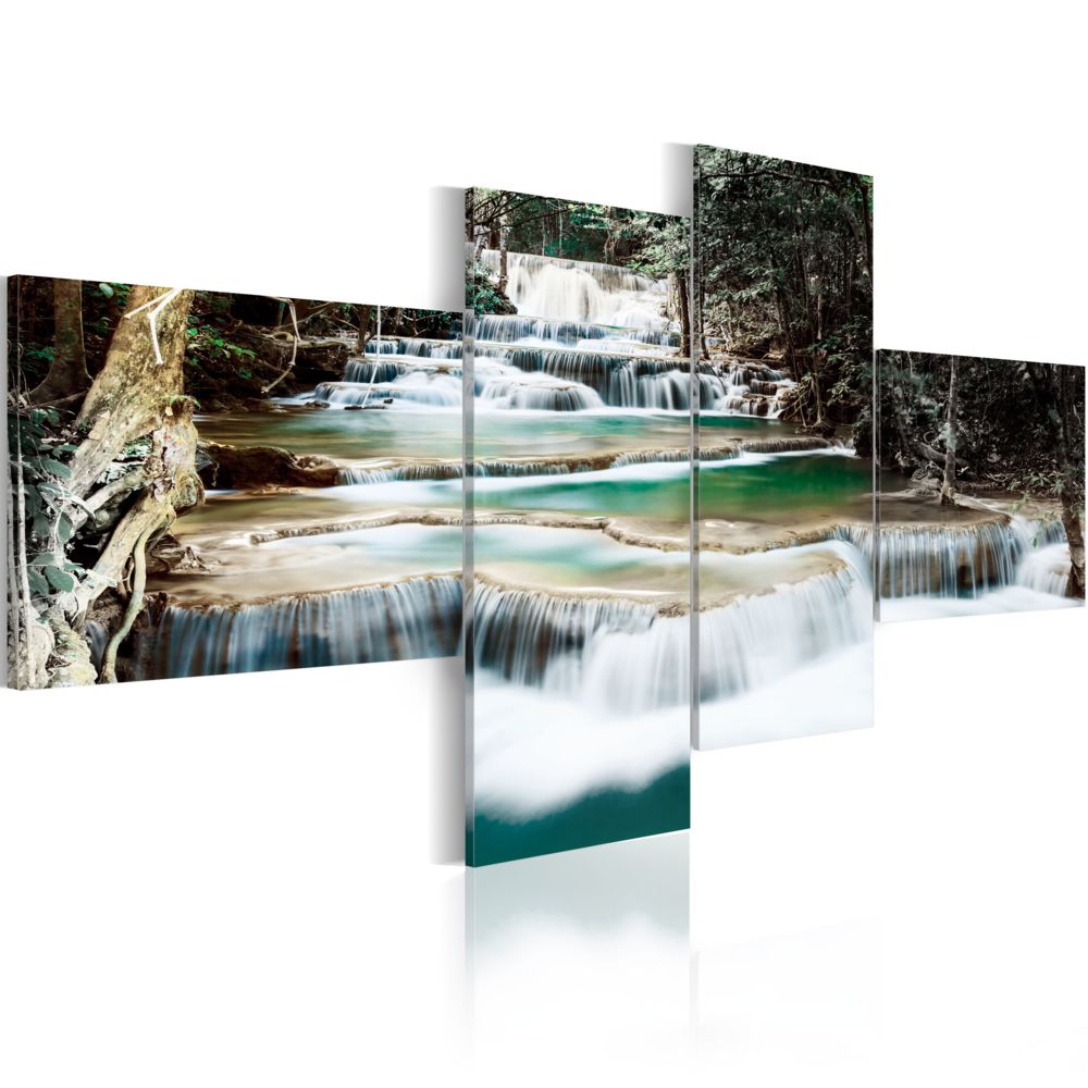 Bimago - Tableau | Forest cascade | 100x45 | Paysages | Forêt | - Tableaux, peintures