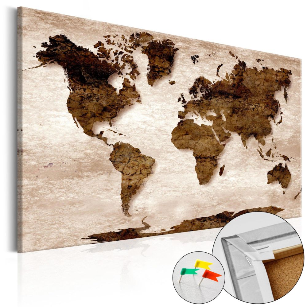 Artgeist - Tableau en liège - The Brown Earth [Cork Map] 120x80 - Tableaux, peintures