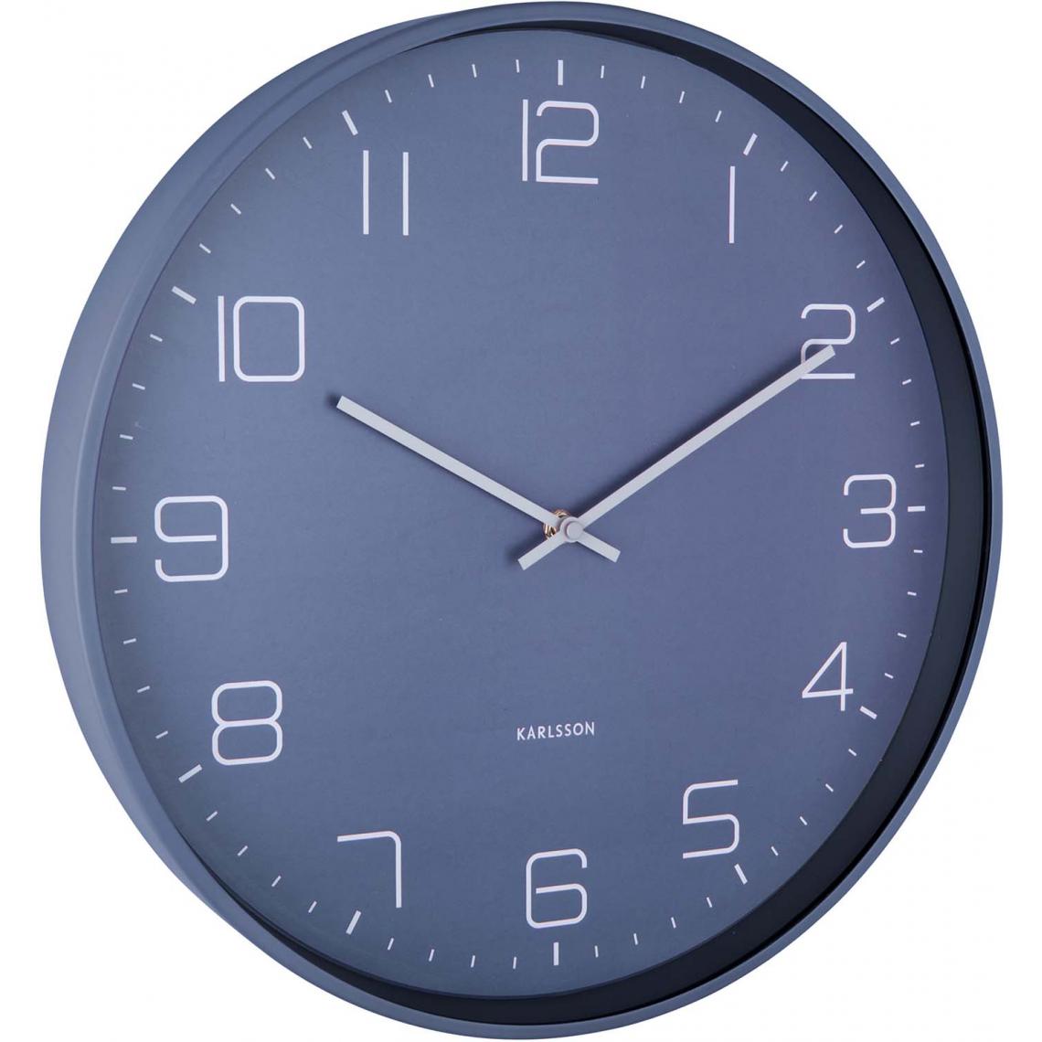 Karlsson - Horloge en métal Lofty 40 cm bleu - Horloges, pendules
