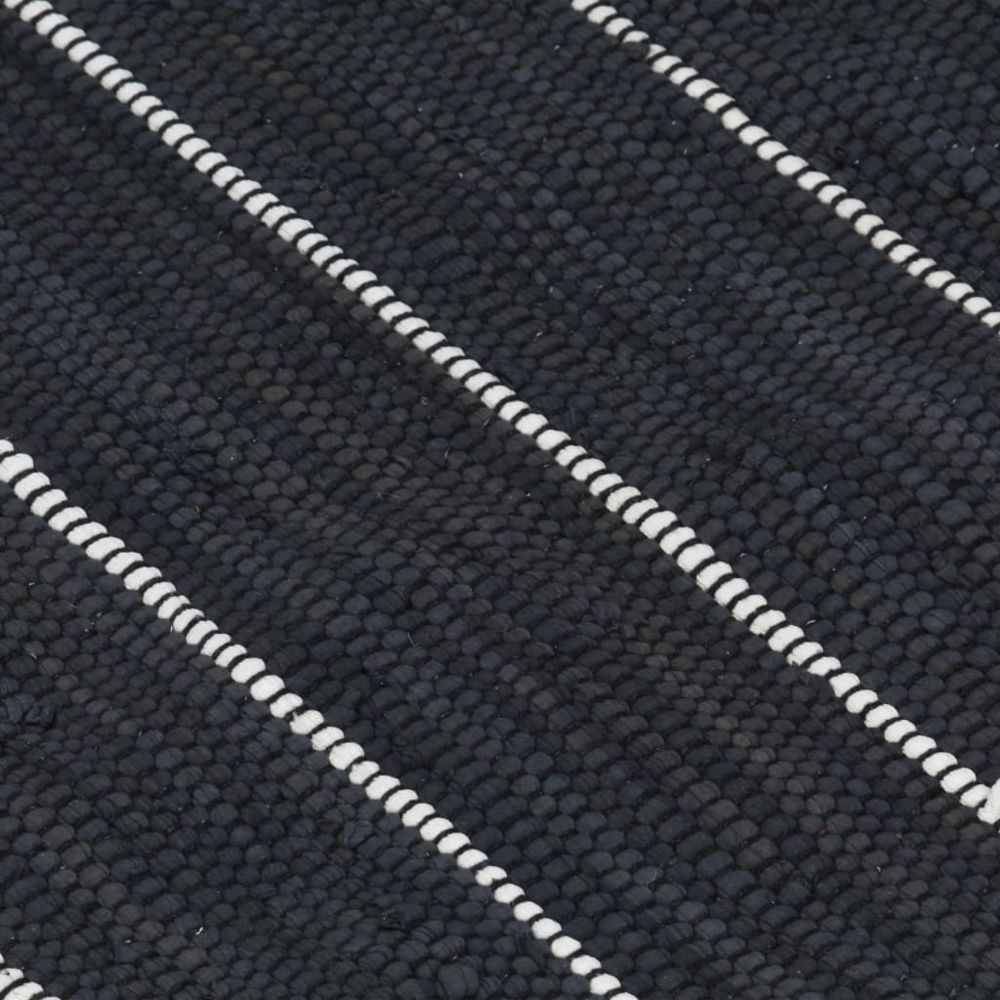 marque generique - Icaverne - Petits tapis ensemble Tapis Chindi Coton tissé à la main 200 x 290 cm Anthracite - Tapis