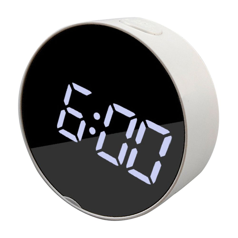 marque generique - LED Grand écran Réveil De Chevet Horloge Numérique Cadre Blanc Lumière Rose - Horloges, pendules