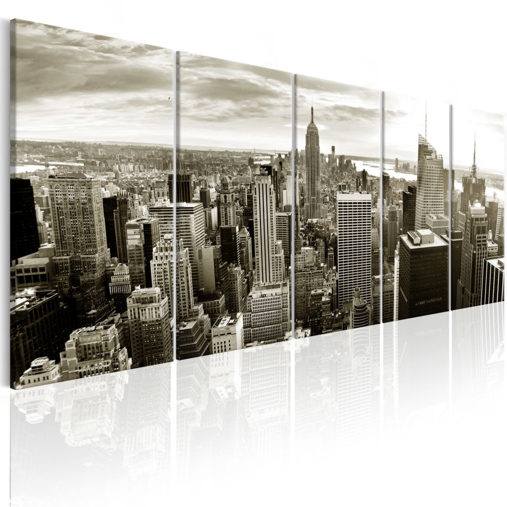 Bimago - Tableau - Grey Manhattan - Décoration, image, art | Villes | New York | - Tableaux, peintures