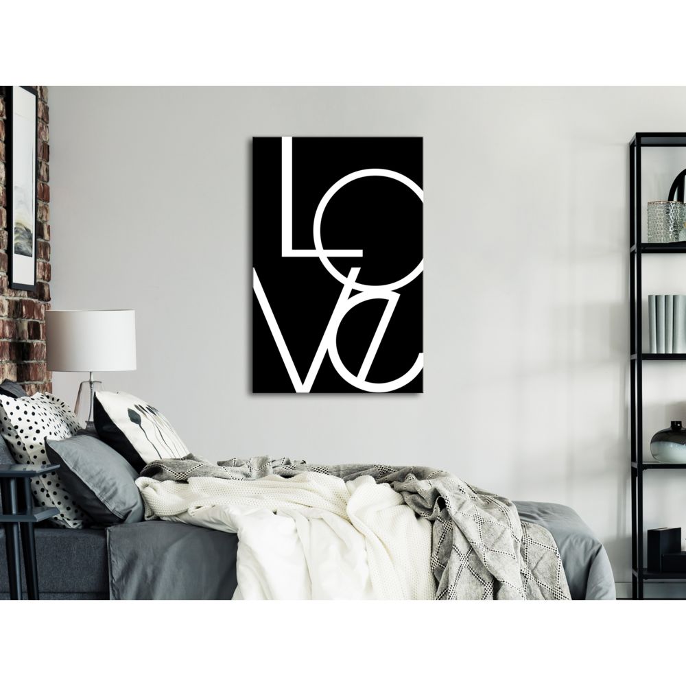 marque generique - 40x60 Tableau Inedit Black and White: Love (1 Part) Vertical - Tableaux, peintures