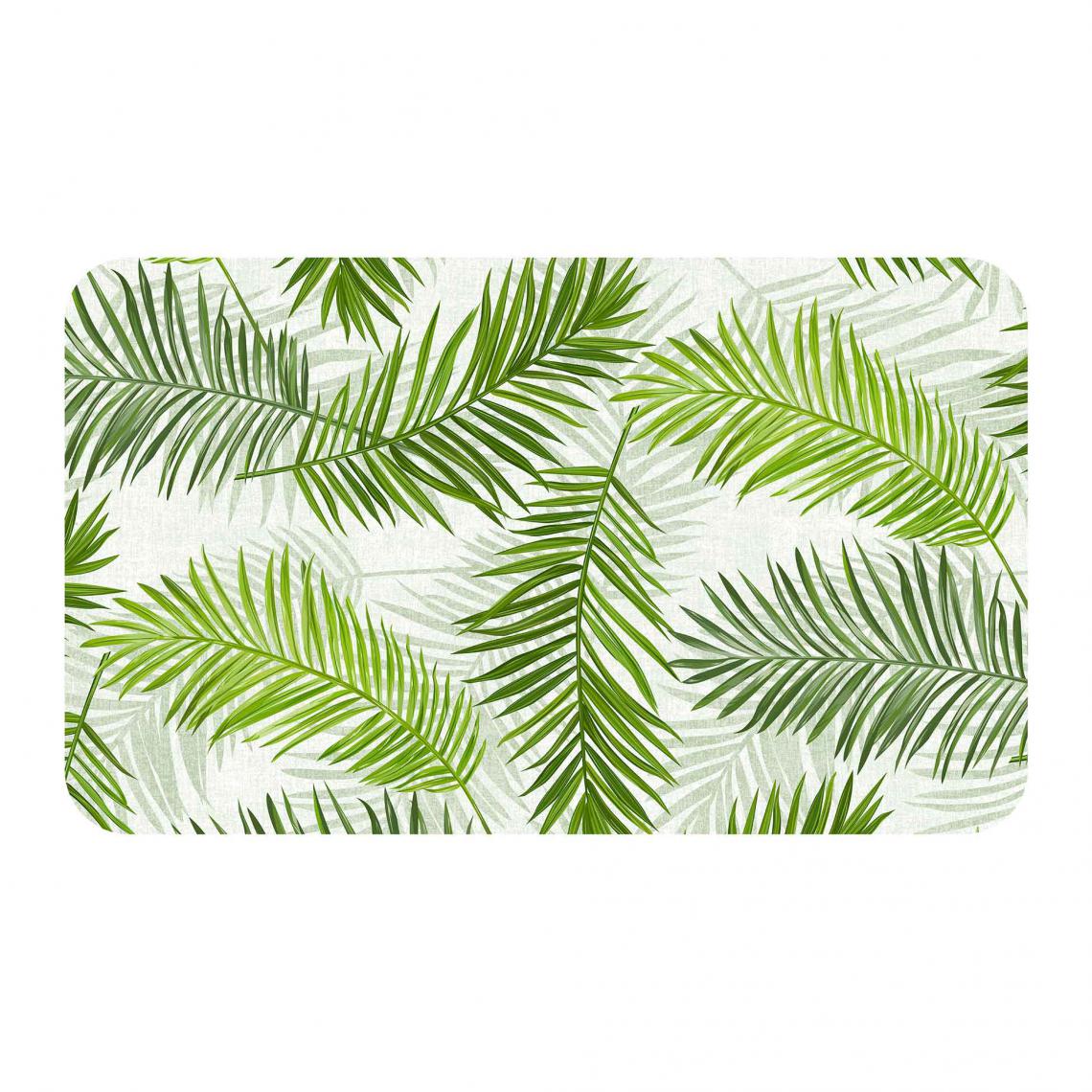 Douceur D'Interieur - Tapis rectangle 45 x 75 cm mousse imprimee green feuilles - Tapis