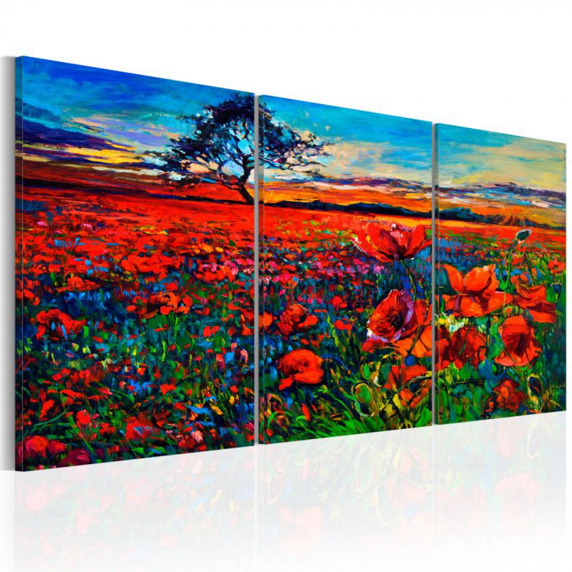 Artgeist - Tableau - Valley of Poppies .Taille : 60x30 - Tableaux, peintures