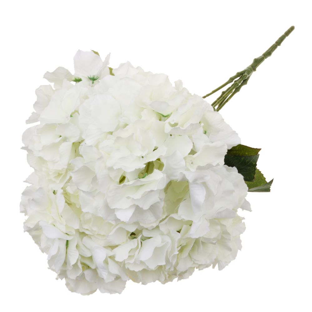 marque generique - 5 Têtes Diy Banquet Fleur De Soie Artificielle De Mariage Plante Tas Décor Blanc - Plantes et fleurs artificielles