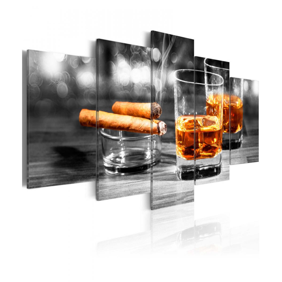 Artgeist - Tableau - Cigars and whiskey 100x50 - Tableaux, peintures