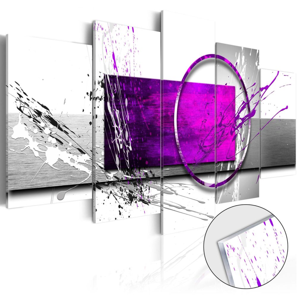 Artgeist - Tableau sur verre acrylique - Purple Expression [Glass] 200x100 - Tableaux, peintures