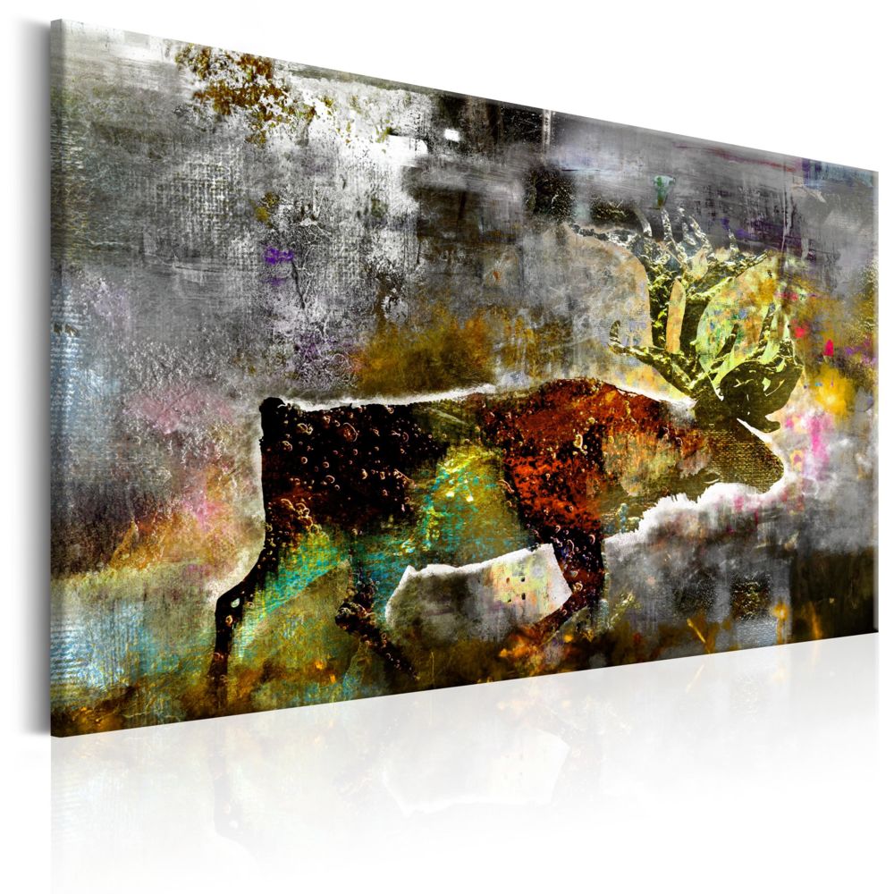 Bimago - Tableau - Emerald Caribou - Décoration, image, art | Animaux divers | 60x40 cm | - Tableaux, peintures