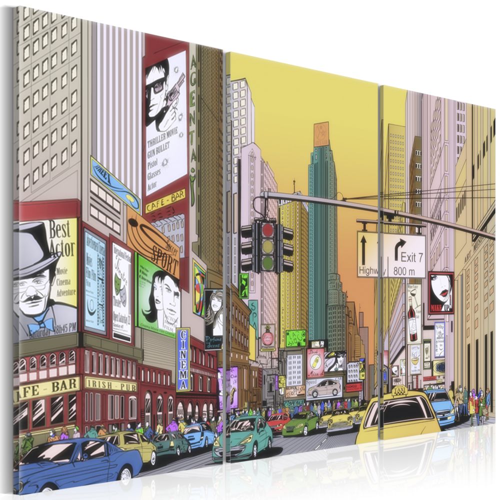 Bimago - Tableau - Cartoon city - Décoration, image, art | Villes | New York | - Tableaux, peintures