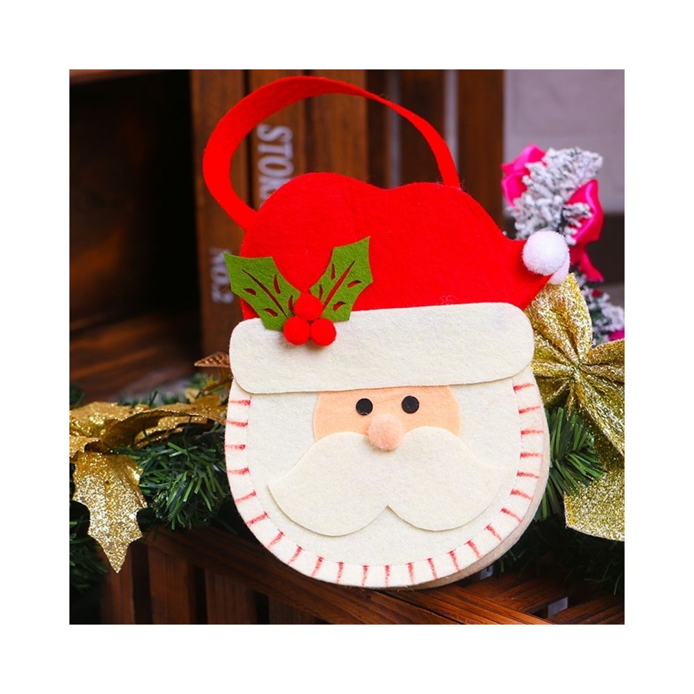 Wewoo - Creative Cartoon Style Noël Décoration Santa Cadeau Sac, Motif Non-Tissé Tissu Apple Cadeaux Sacs À Main - Décorations de Noël